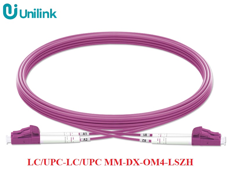 D&acirc;y quang sợi đ&ocirc;i LC/UPC-LC/UPC Multimode OM4 2.0mm LSZH d&agrave;i 3m Unilink UNI-10011 cao cấp